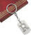 Brushed Metal Silver Stencil Letter L Keychain Ring (Fits Like a Puzzle Piece)