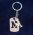 Brushed Metal Silver Stencil Letter I Keychain Ring (Fits Like a Puzzle Piece)