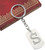 Brushed Metal Silver Stencil Letter P Keychain Ring (Fits Like a Puzzle Piece)