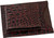 Set of 2  Made in India Genuine Cowhide Slim Leather Wallet and Magnetic Money Clip (Brown Crocodile)