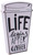 Life Begins After Coffee  Rustic Coffee Lover Wooden Tabletop Sign (5" X 8"  Gray)
