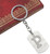 Brushed Metal Silver Stencil Letter K Keychain Ring (Fits Like a Puzzle Piece)