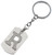 Brushed Metal Silver Stencil Letter K Keychain Ring (Fits Like a Puzzle Piece)