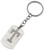 Brushed Metal Silver Stencil Letter K Keychain Ring (Fits Like a Puzzle Piece)
