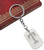 Brushed Metal Silver Stencil Letter K Keychain Ring (Fits Like a Puzzle Piece)