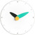 Modern Minimalist Teal & Black Wall Clock