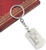 Brushed Metal Silver Stencil Letter D Keychain Ring (Fits Like a Puzzle Piece)