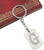Brushed Metal Silver Stencil Letter D Keychain Ring (Fits Like a Puzzle Piece)