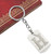 Brushed Metal Silver Stencil Letter D Keychain Ring (Fits Like a Puzzle Piece)