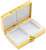 Set of 2 Rectangular Shaped Pocket Purse Pill Box & Organizer with Dual Compartments (Gold Block)