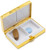 Set of 2 Rectangular Shaped Pocket Purse Pill Box & Organizer with Dual Compartments (Gold Block)