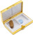 Set of 2 Rectangular Shaped Pocket Purse Pill Box & Organizer with Dual Compartments (Gold Diamond Pattern)