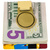 Set of 2 ChromePlated Hinged Stainless Steel Money Clips in Gold (Orbital Design  Engravable)