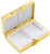 Set of 2 Rectangular Shaped Pocket Purse Pill Box & Organizer with Dual Compartments (Gold with Silver Star)