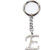 Chrome Plated Letter E Keychain Ring With Swarovski Crystals