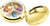 Set of 2 Circular Embossed TripleCompartment Pocket Purse Pill Box & Organizer (Gold Hearts)