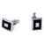 Men's PlatinumPlated Silver Black Scope Cufflinks in Gift Box