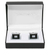 Men's PlatinumPlated Silver Black Scope Cufflinks in Gift Box