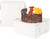 10" X 10" X 5" Corrugated Fiberboard Glossy White Cake Box & 10" Scalloped Cake Boards (Pack of 10  Front Loading)