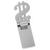 Set of 2 Dollar Sign Shaped ChromePlated Silver Stainless Steel Hinged Money Clips
