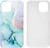 Green & Blue Silicone Epoxy Resin Design Case for iPhone 12 Pro Max + Tempered Glass Screen Protector