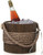 Hand Made In USA Walnut Grain With Rope Handle Double Walled 3Quart Insulated Ice Bucket With Ice Tongs (Nautical Collection)