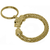 Vintage Gold Medium Feline Leopard Circle Metal Mesh Jewelry Keychain