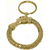 Vintage Gold Medium Feline Leopard Circle Metal Mesh Jewelry Keychain