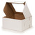 8" X 8" X 4" Corrugated Fiberboard Glossy White Cake Box with Scalloped Window & 8" Cake Boards (Pack of 10  Front Loading)