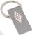 Silver Rectangle Keychain with Swarovski Rhinestone Crystals