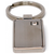 Silver Matte Rectangle with Crystal Keychain