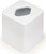 Made in USA Plastic Cube Tissue Box Cover with Semi Gloss Finish (White)