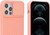 Pink Silicone Ridged Pattern Protective Case with Sliding Camera Cover for iPhone 12 & 12 Pro + Tempered Glass Screen Protector