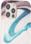 White & Blue Silicone Epoxy Resin Design Case for iPhone 12 Pro Max + Tempered Glass Screen Protector