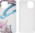 White & Blue Silicone Epoxy Resin Design Case for iPhone 12 Pro Max + Tempered Glass Screen Protector