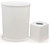 Made in USA Set of 2 White Plastic 5Gallon Waste Basket & Cube Tissue Box Cover