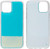 Fluorescent Blue & White Liquid Sand ShockAbsorbing Protective Case for iPhone 12 Pro Max + Tempered Glass Screen Protector