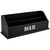 Rustic Wooden Office Desk Organizer & Mail Rack with Distressed Wood Finish 12" X 4" X 5" (Black Stencil)
