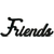 Rustic Decorative Black "Friends" Wooden Cutout Free Standing Sign 6" X 16"
