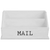 Rustic Wooden Office Desk Organizer & Mail Rack with Distressed Wood Finish 12" X 4" X 5" (White)