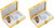 Set of 2 Rectangular-Shaped Pocket Purse Pill Box & Organizer With Dual Compartments (Gold Diamond Pattern)