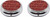 Set of 2 Circular Triple-Compartment Pocket Purse Pill Box & Organizer With Insert (Red Faux Leather)