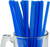 Made in USA Pack of 250 Unwrapped BPA-Free Plastic Slim Drinking Straws (Blue - 10" X 0.21")