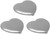 Set of 3 Contemporary Heart-Shaped Compact Mirrors With Reflective Finish