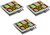 Set of 3 Square-Shaped Double Sided Compact Slim Mirrors With Printed Insert