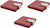 Square Faux Leather Wrapped | Set of 3 Compact Mirror With Photo Holder