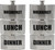 Set of 2 Stainless Steel Triple Stack 9 Oz Classic Hip Flasks (Breakfast, Lunch & Dinner)