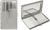 Silver Lines | Set of 2 Metal-Plated 120s Compact Cigarette Case With Built-in Mirror