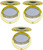 Round Compact Mirror | Set of 3 Double Sided With Brushed Metal Finish