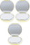 Flat Round Grooved Pattern | Set of 3 Double Sided Compact Mirror